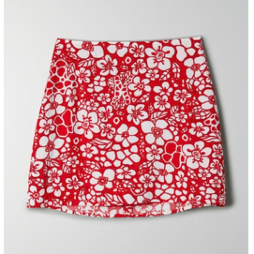 Sunday Best Red and White Floral Mini Skirt